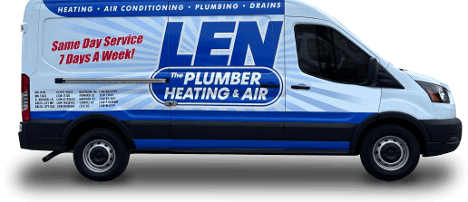 Len the Plumber commercial truck on transparent background. 