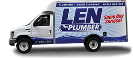 Len the Plumber of Northern VA commercial truck on transparent background. 